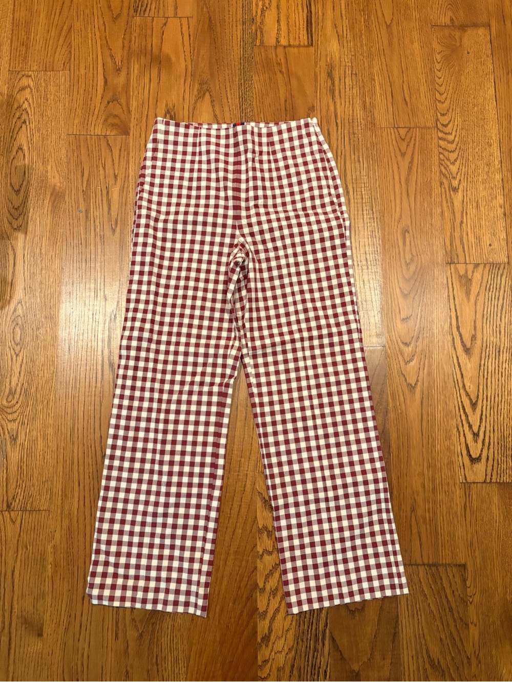 Boden Gingham Pants in Red and White - Picture 3 of 6